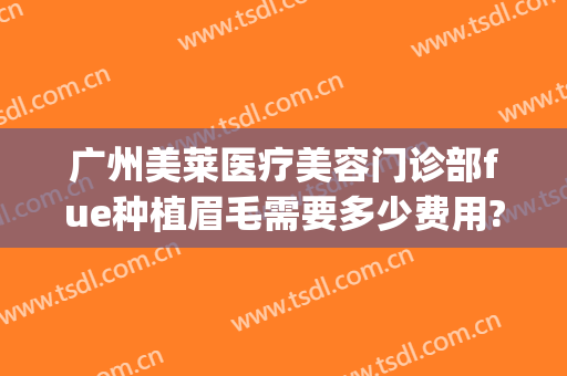 广州美莱医疗美容门诊部fue种植眉毛需要多少费用?有哪些优势?(广州植眉最好正规医院)
