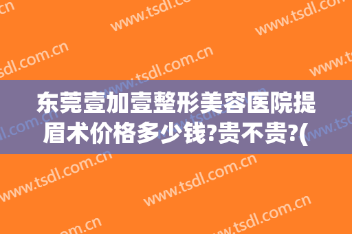 东莞壹加壹整形美容医院提眉术价格多少钱?贵不贵?(壹美整形美容医院怎么样)