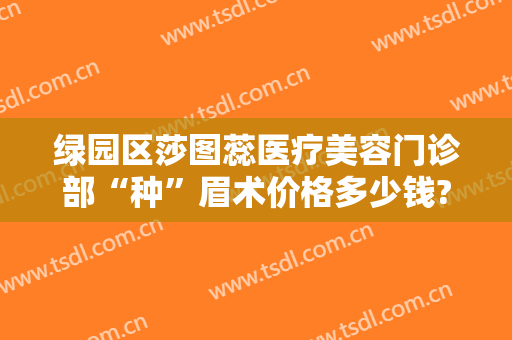 绿园区莎图蕊医疗美容门诊部“种”眉术价格多少钱?贵不贵?