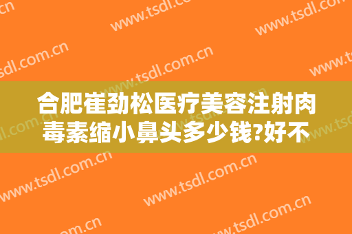 合肥崔劲松医疗美容注射肉毒素缩小鼻头多少钱?好不好?
