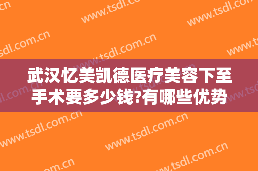 武汉忆美凯德医疗美容下至手术要多少钱?有哪些优势?