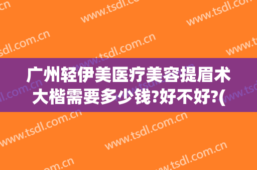 广州轻伊美医疗美容提眉术大楷需要多少钱?好不好?(美容院轻医美项目)