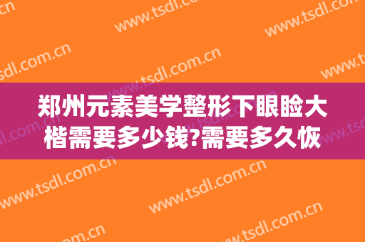 郑州元素美学整形下眼睑大楷需要多少钱?需要多久恢复?(郑州眼部整容整形医院)