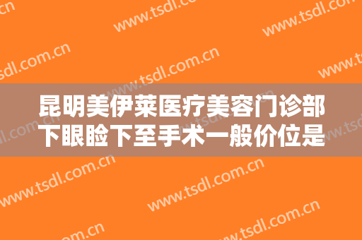 昆明美伊莱医疗美容门诊部下眼睑下至手术一般价位是多少费用?可靠吗?