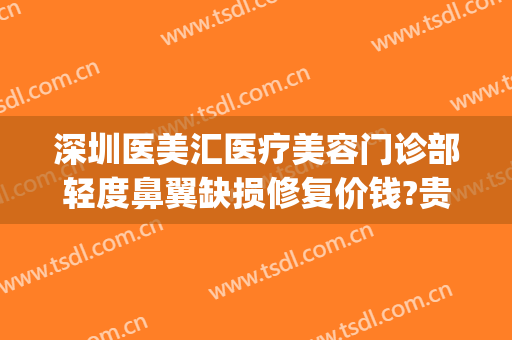 深圳医美汇医疗美容门诊部轻度鼻翼缺损修复价钱?贵不贵?(深圳医美汇医疗美容门诊部怎么样)