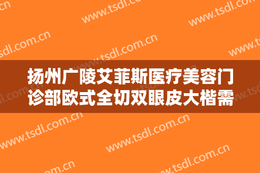 扬州广陵艾菲斯医疗美容门诊部欧式全切双眼皮大楷需要多少钱?效果怎么样?