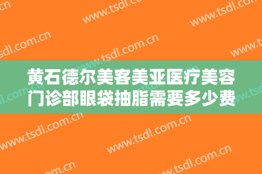 黄石德尔美客美亚医疗美容门诊部眼袋抽脂需要多少费用?效果怎么样?