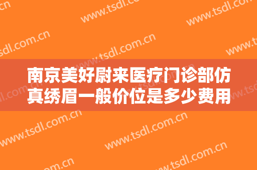南京美好尉来医疗门诊部仿真绣眉一般价位是多少费用?贵不贵?