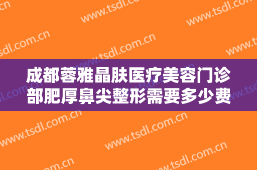 成都蓉雅晶肤医疗美容门诊部肥厚鼻尖整形需要多少费用?有哪些优势?