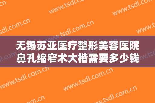 无锡苏亚医疗整形美容医院鼻孔缩窄术大楷需要多少钱?需要多久恢复?