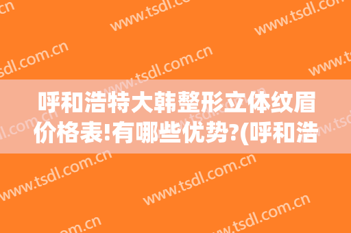呼和浩特大韩整形立体纹眉价格表!有哪些优势?(呼和浩特美容整形医院)