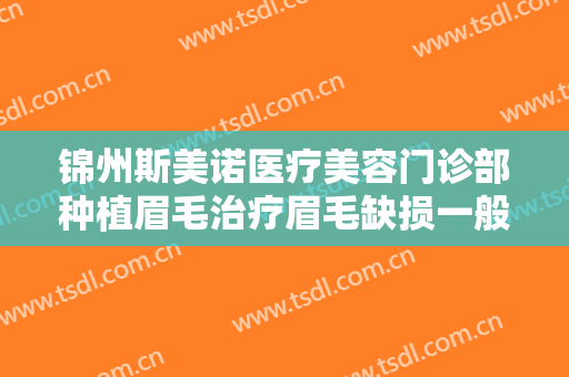 锦州斯美诺医疗美容门诊部种植眉毛治疗眉毛缺损一般价位是多少?好不好?