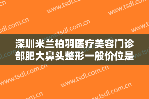 深圳米兰柏羽医疗美容门诊部肥大鼻头整形一般价位是多少费用?多长时间恢复?