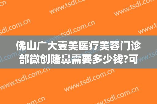 佛山广大壹美医疗美容门诊部微创隆鼻需要多少钱?可靠吗?(佛山广大壹美美容医院)