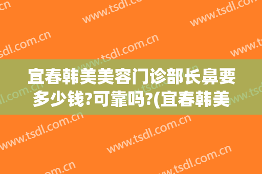 宜春韩美美容门诊部长鼻要多少钱?可靠吗?(宜春韩美整形医院怎么样)