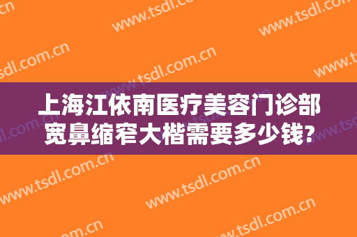 上海江依南医疗美容门诊部宽鼻缩窄大楷需要多少钱?好不好?