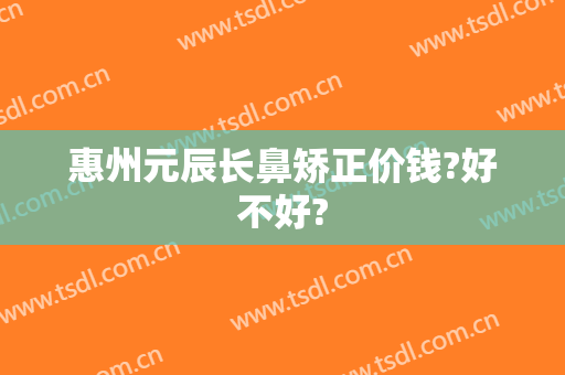 惠州元辰长鼻矫正价钱?好不好?