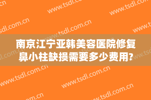 南京江宁亚韩美容医院修复鼻小柱缺损需要多少费用?可靠吗?(南京江宁亚韩整形医院怎么样)