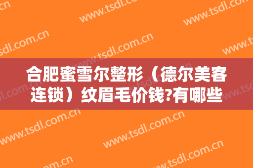 合肥蜜雪尔整形（德尔美客连锁）纹眉毛价钱?有哪些优势?