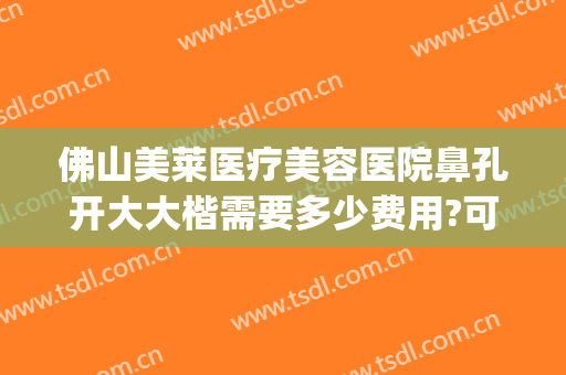 佛山美莱医疗美容医院鼻孔开大大楷需要多少费用?可靠吗?(佛山哪个整形美容医院费用低)