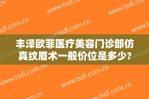 丰泽欧菲医疗美容门诊部仿真纹眉术一般价位是多少?怎么样?