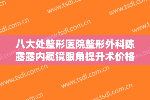 八大处整形医院整形外科陈露露内窥镜眼角提升术价格?好不好?