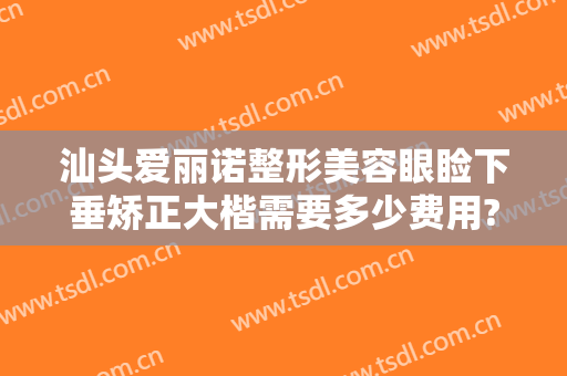汕头爱丽诺整形美容眼睑下垂矫正大楷需要多少费用?怎么样?