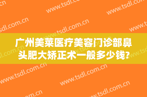 广州美莱医疗美容门诊部鼻头肥大矫正术一般多少钱?需要多久恢复?(广州鼻部修复美莱医院)