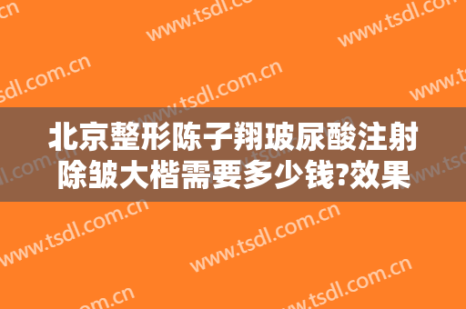 北京整形陈子翔玻尿酸注射除皱大楷需要多少钱?效果怎么样?