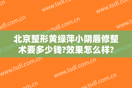 北京整形黄绿萍小阴唇修整术要多少钱?效果怎么样?