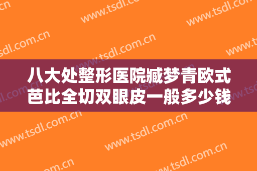 八大处整形医院臧梦青欧式芭比全切双眼皮一般多少钱?效果怎么样?