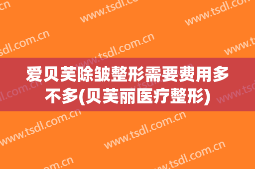 爱贝芙除皱整形需要费用多不多(贝芙丽医疗整形)