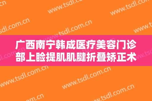 广西南宁韩成医疗美容门诊部上睑提肌肌腱折叠矫正术一般多少钱?好不好?