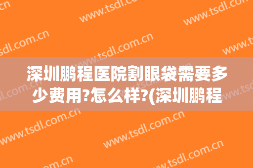 深圳鹏程医院割眼袋需要多少费用?怎么样?(深圳鹏程医院整形)