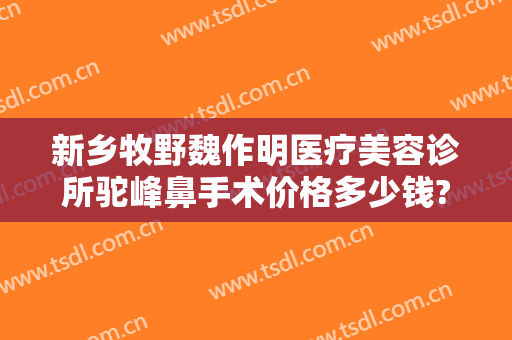 新乡牧野魏作明医疗美容诊所驼峰鼻手术价格多少钱?可靠吗?