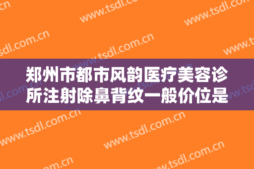 郑州市都市风韵医疗美容诊所注射除鼻背纹一般价位是多少费用?可靠吗?