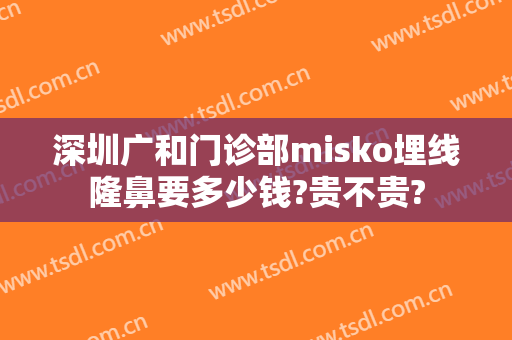 深圳广和门诊部misko埋线隆鼻要多少钱?贵不贵?