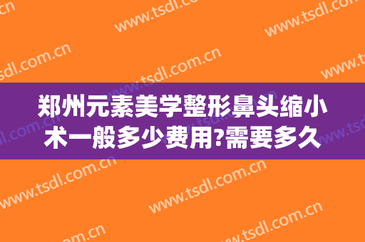 郑州元素美学整形鼻头缩小术一般多少费用?需要多久恢复?(整容缩小鼻翼要多少钱)