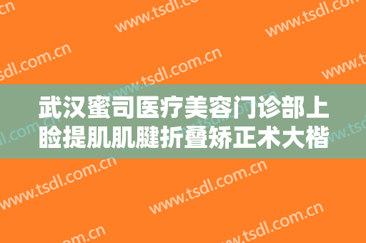 武汉蜜司医疗美容门诊部上睑提肌肌腱折叠矫正术大楷需要多少钱?怎么样?