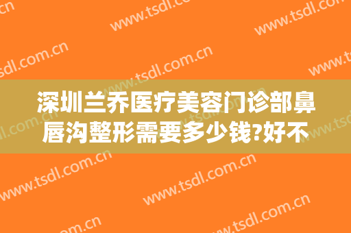 深圳兰乔医疗美容门诊部鼻唇沟整形需要多少钱?好不好?(深圳兰乔医疗美容门诊部怎么样)