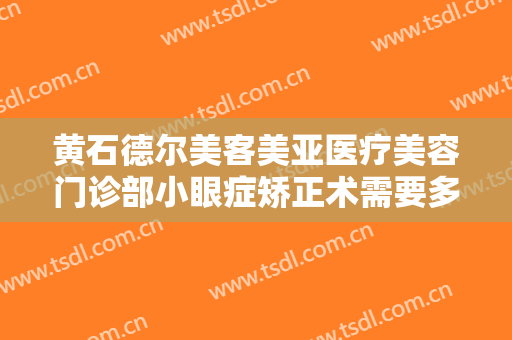 黄石德尔美客美亚医疗美容门诊部小眼症矫正术需要多少钱?效果怎么样?