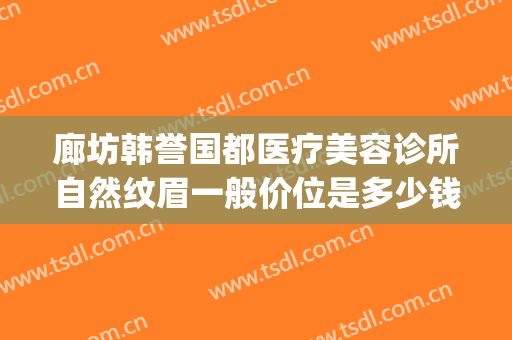 廊坊韩誉国都医疗美容诊所自然纹眉一般价位是多少钱?好不好?(中专士兵考军校)