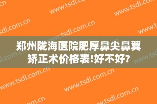 郑州陇海医院肥厚鼻尖鼻翼矫正术价格表!好不好?