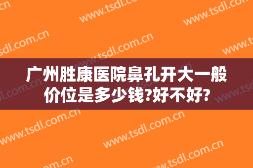 广州胜康医院鼻孔开大一般价位是多少钱?好不好?