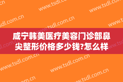 咸宁韩美医疗美容门诊部鼻尖整形价格多少钱?怎么样?(咸宁整形医院)