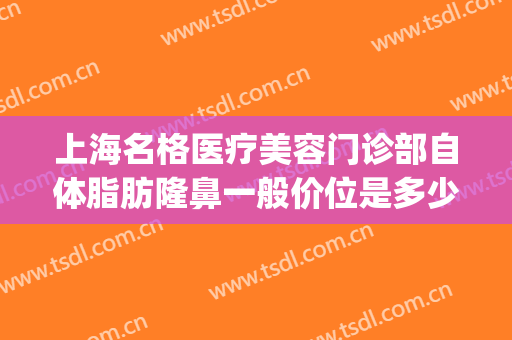 上海名格医疗美容门诊部自体脂肪隆鼻一般价位是多少钱?靠谱吗?(万格医疗美容整形)
