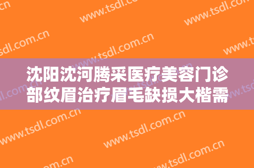 沈阳沈河腾采医疗美容门诊部纹眉治疗眉毛缺损大楷需要多少钱?效果怎么样?
