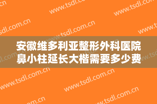 安徽维多利亚整形外科医院鼻小柱延长大楷需要多少费用?多长时间恢复?