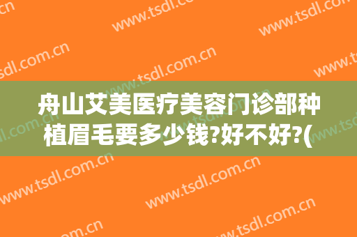 舟山艾美医疗美容门诊部种植眉毛要多少钱?好不好?(医院植眉多少钱)