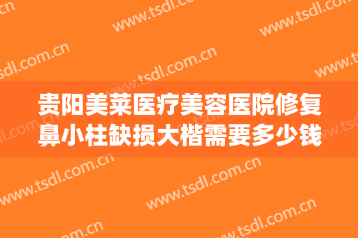 贵阳美莱医疗美容医院修复鼻小柱缺损大楷需要多少钱?效果怎么样?(贵阳美莱整形美容医院怎么样)